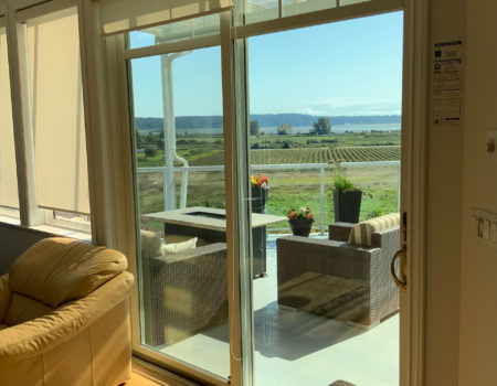 Permashield-White-Newbury-Handle-Antique-Brass-Simulat3ed-Check-Rail-Short-Fractional-Grille-GBG1